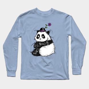 Plump Little Panda with an Adorable Hat Long Sleeve T-Shirt